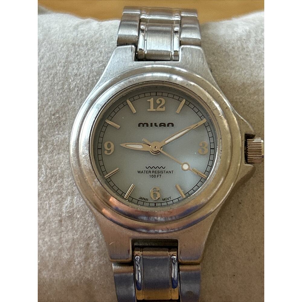 Milan Silver Tone Baby Blue Dial Women’s Quartz Watch